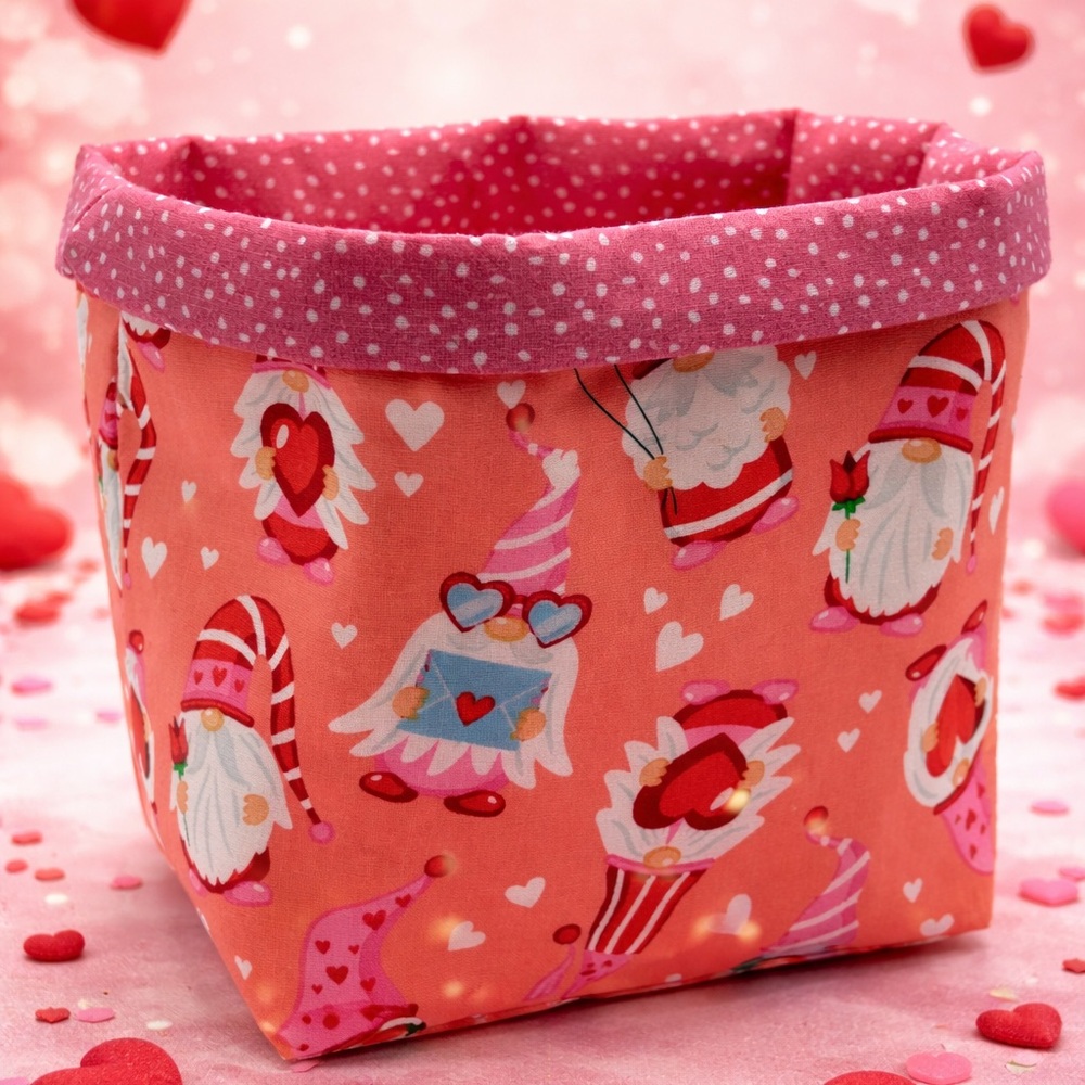 Handmade Gnome Valentine’s Day Decor Valentines Basket Storage and Organizer